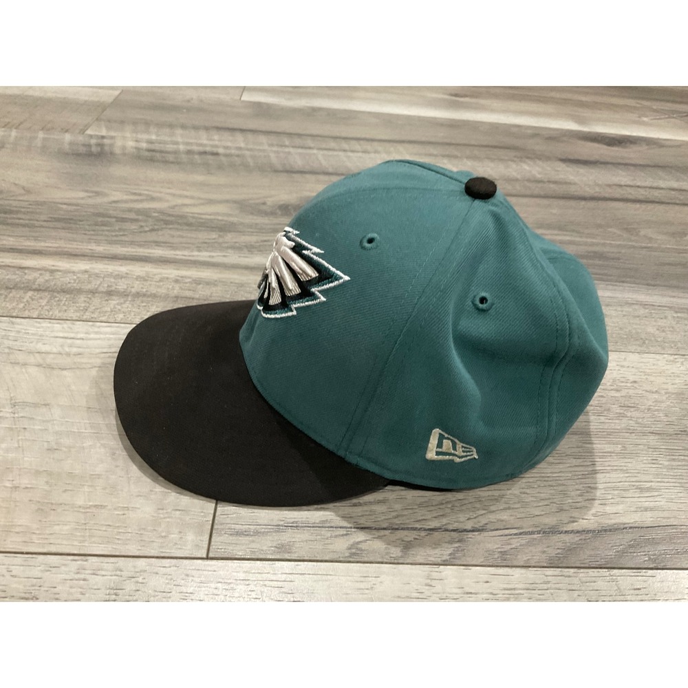 New Era 59FIFTY Philadelphia Eagles Fitted Hat Size 7 Teal Black NFL Cap - Picture 2 of 6